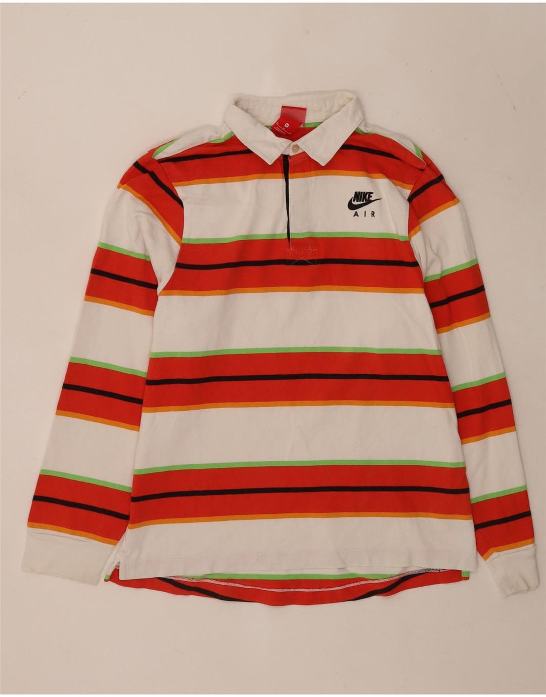 Nike Polo de rugby à manches longues pour homme en coton rayé multicolore moyen