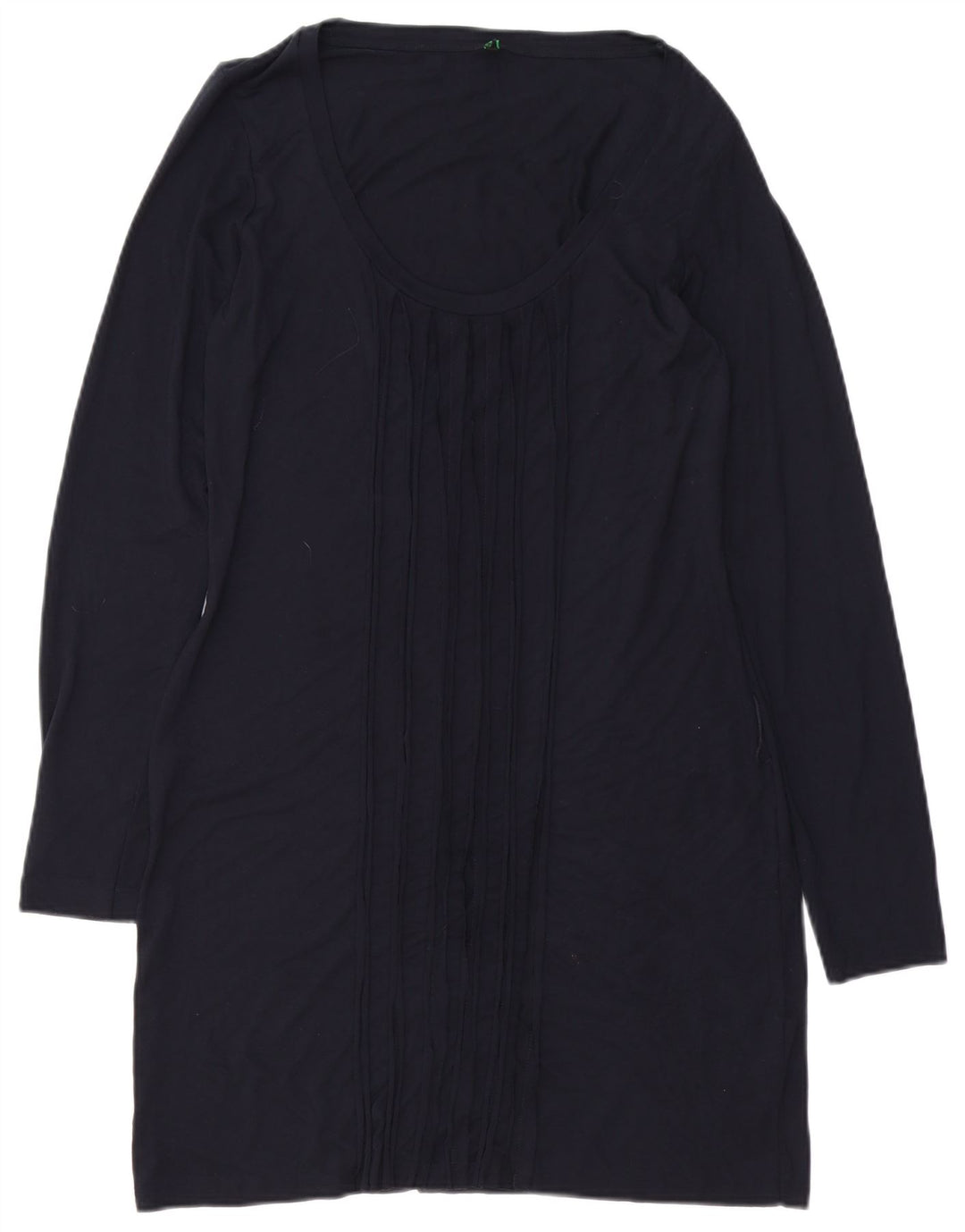 BENETTON Robe droite à manches longues pour femme UK 14 Bleu marine moyen