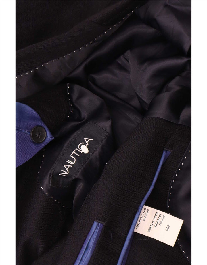 Nautica Veste blazer à 2 boutons pour homme UK 40 Grande laine bleu marine
