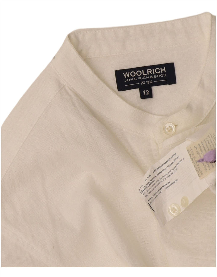 Woolrich Chemise Femme UK 12 Coton Blanc Moyen