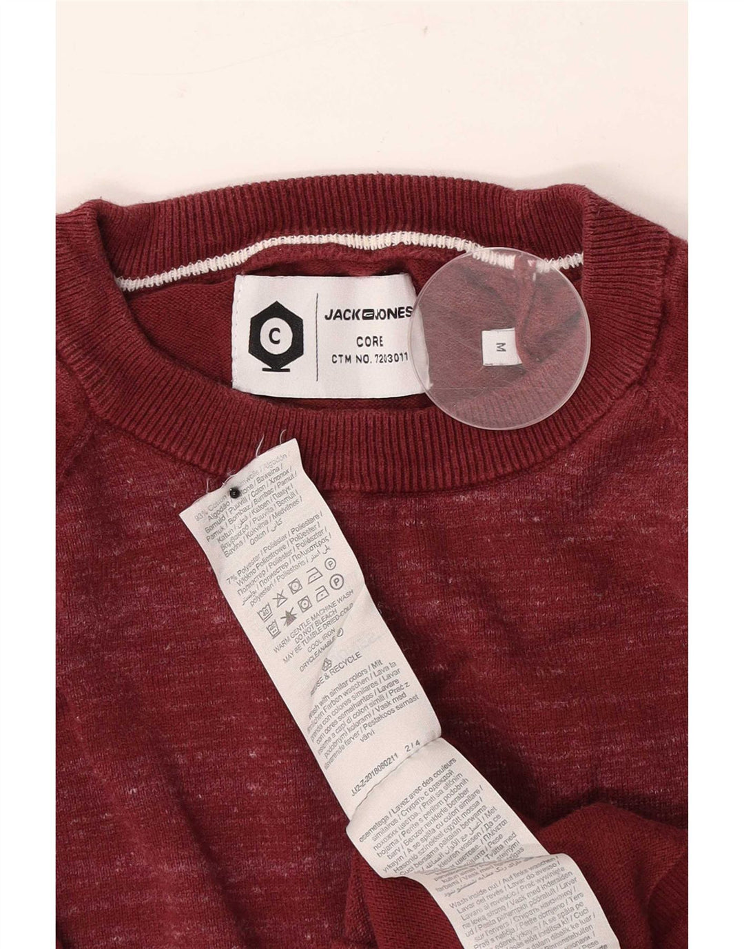 Jack & Jones Pull Col Rond Homme Rouge Moyen Moucheté Coton