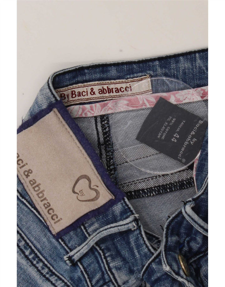 BACI & ABBRACCI Jean Slim Femme IT 44 Moyen W28 L28 Bleu Coton