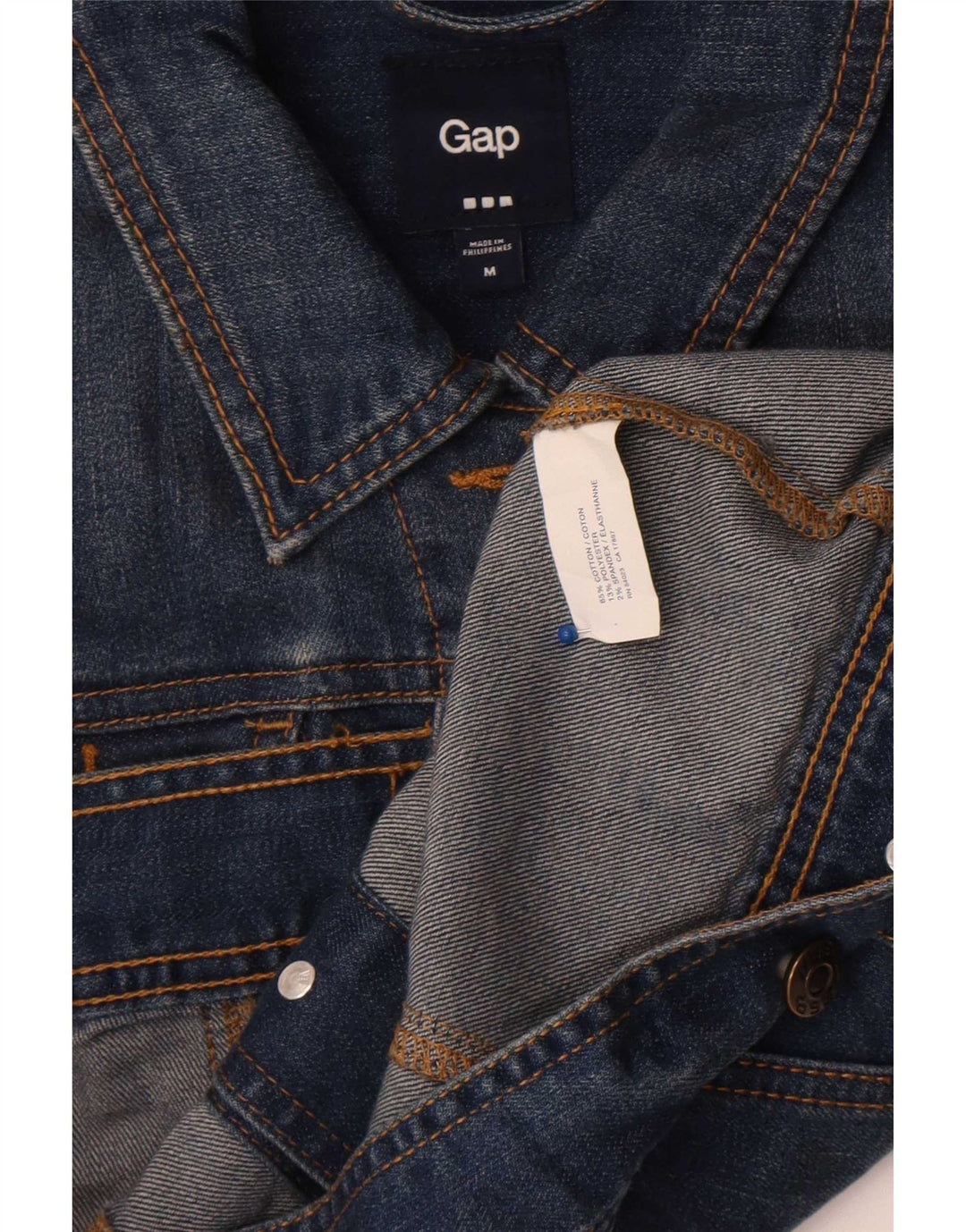 Gap Veste en jean courte pour femme UK 14 Bleu moyen Coton