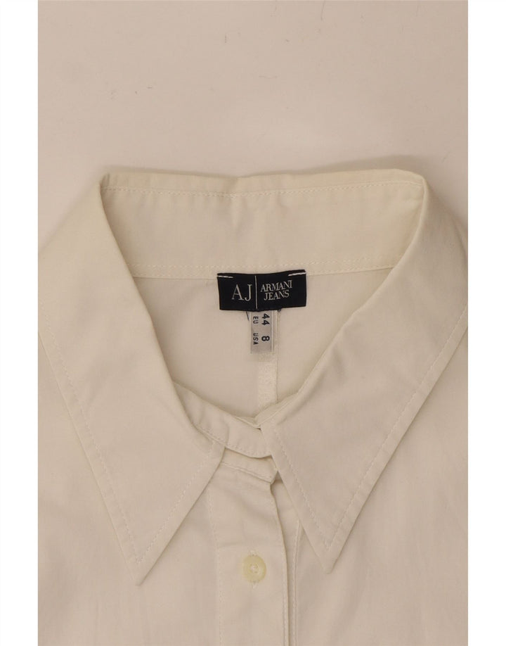 ARMANI JEANS Womens Shirt US 8 Medium White Cotton