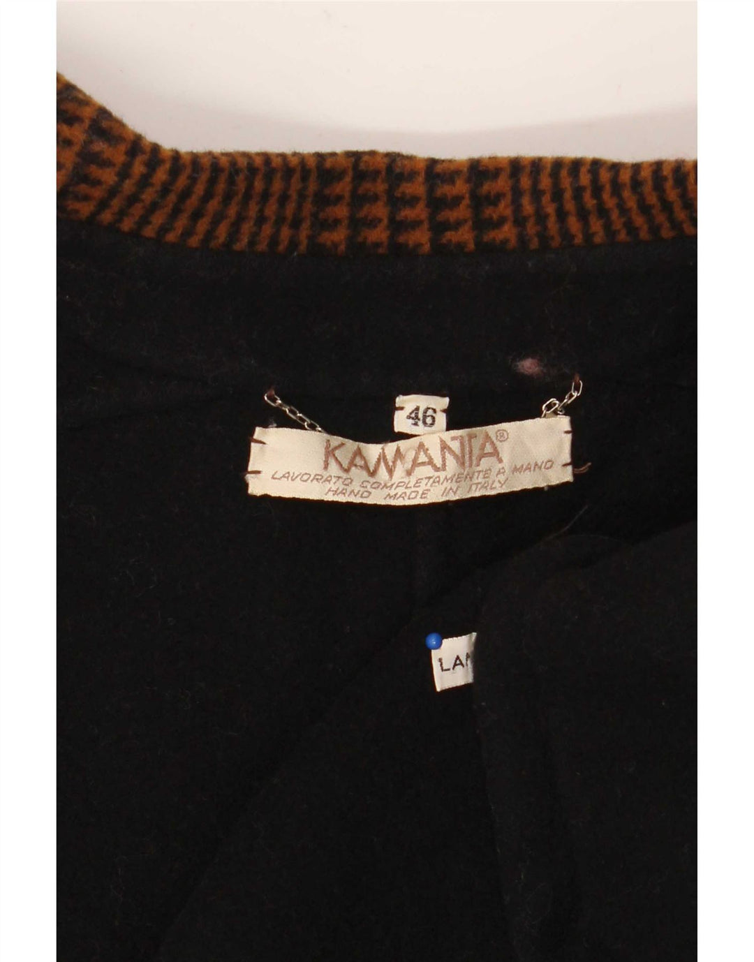 Kamanta Manteau croisé pour femme IT 46 en laine à carreaux marron