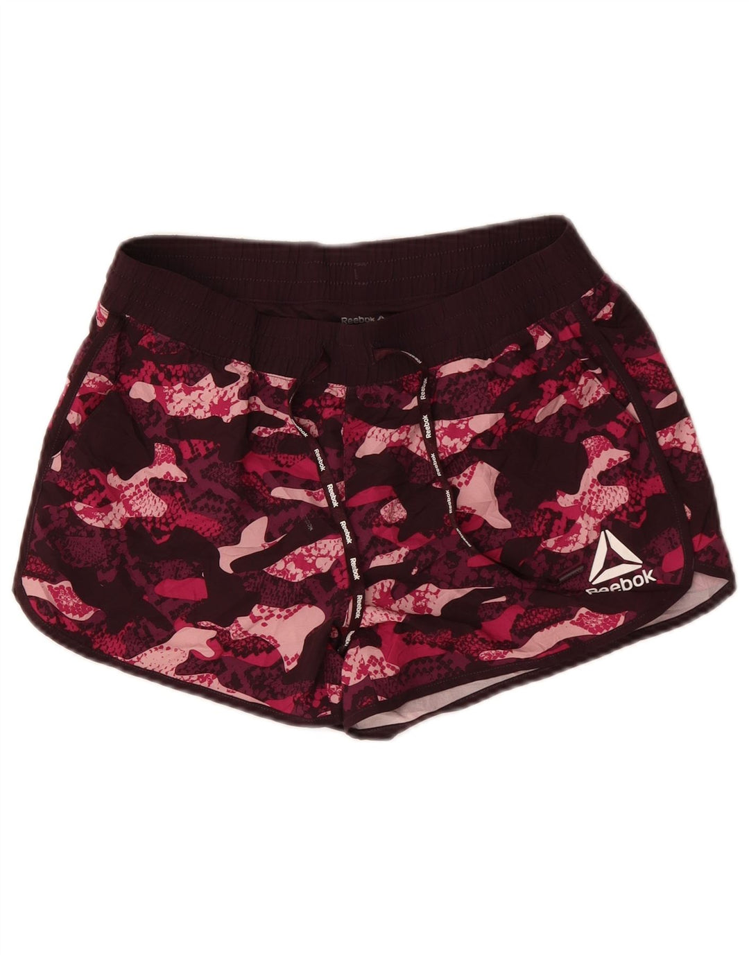 REEBOK Short de sport pour femme UK 10 Small Bordeaux Camouflage Polyester