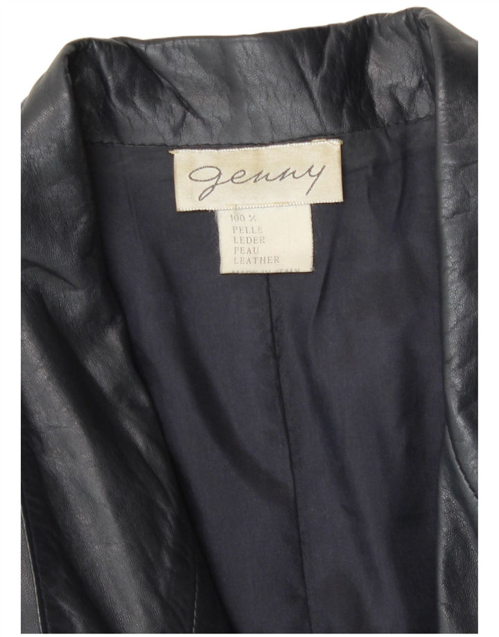 Genny Veste en cuir pour femme UK 16 Grand cuir bleu marine