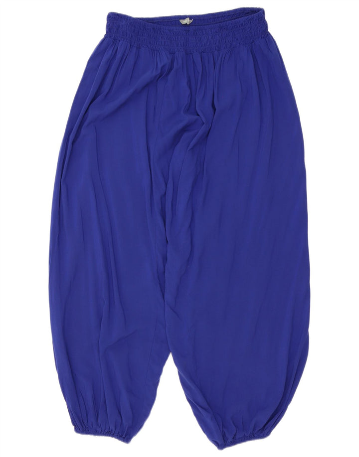 Marks & Spencer Pantalon Sarouel Femme Large W32 L26 Bleu Viscose