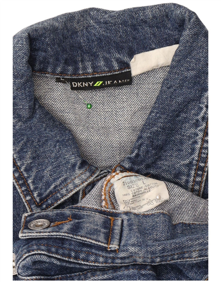 Dkny Veste en jean courte pour femme UK 14 Grand coton bleu