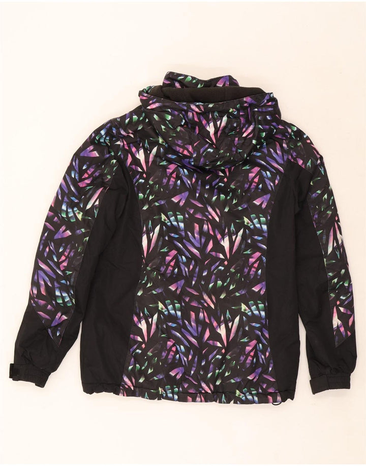 Mountain Warehouse Veste de ski à capuche pour femme UK 8 Small Noir Géométrique