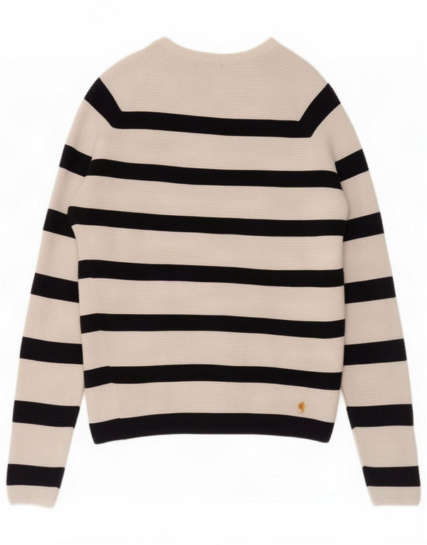 Zara Pull col rond pour homme à rayures blanches moyennes