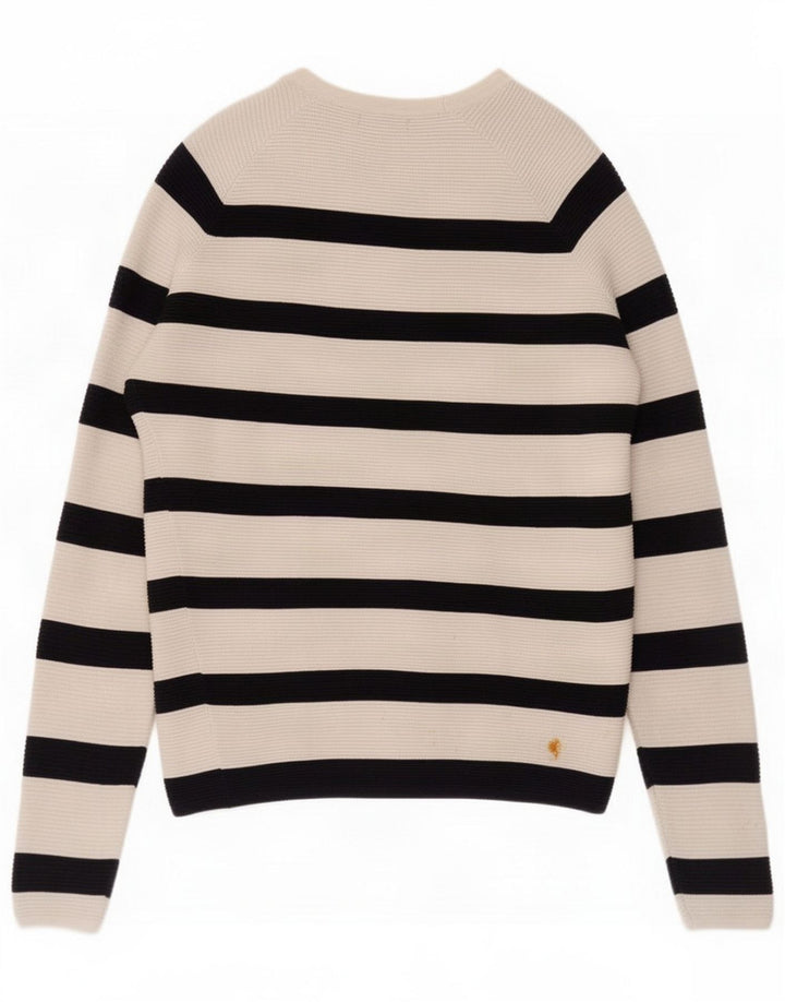 Zara Pull col rond pour homme à rayures blanches moyennes