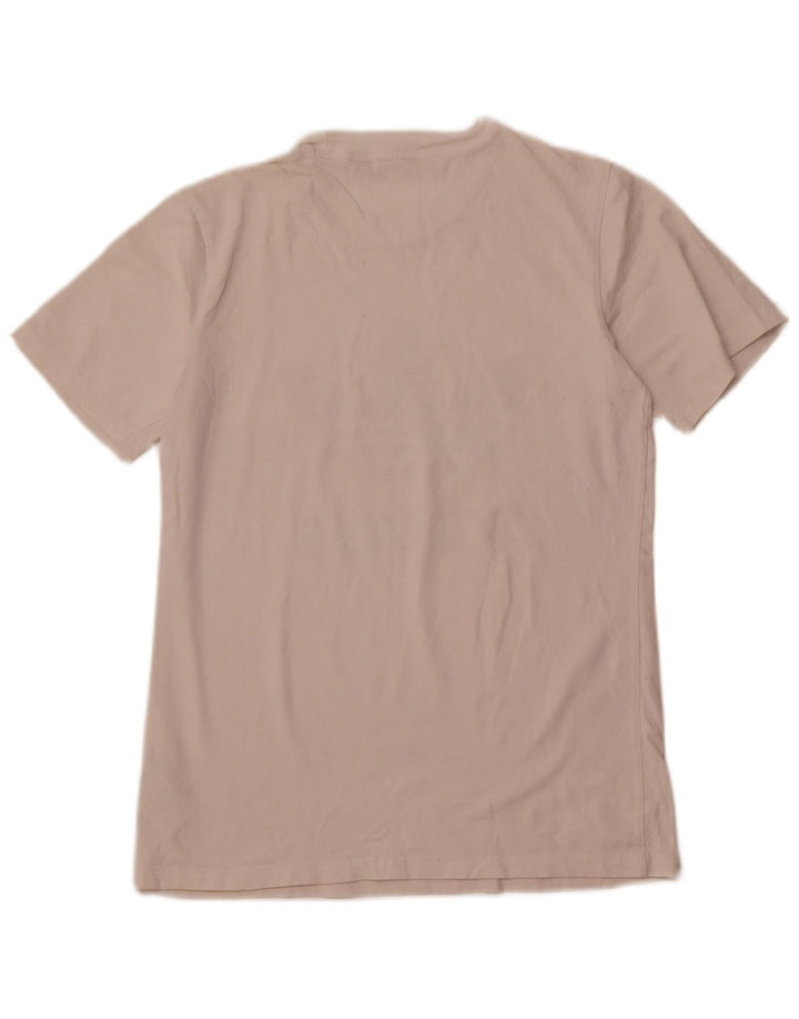 ADIDAS T-shirt graphique pour femme UK 10 Petit coton blanc