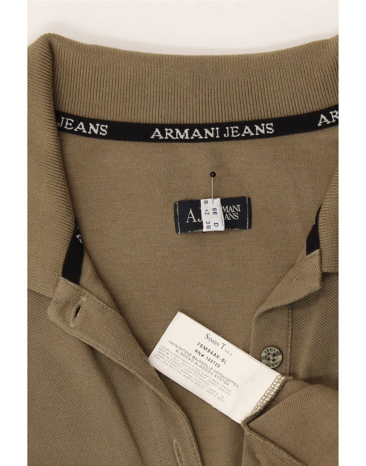 Armani Polo Femme UK 12 Coton Kaki Moyen