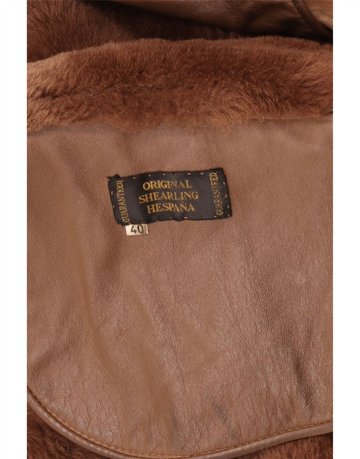 veste en peau de mouton surdimensionnée femme vintage EU 40 peau de mouton brun moyen