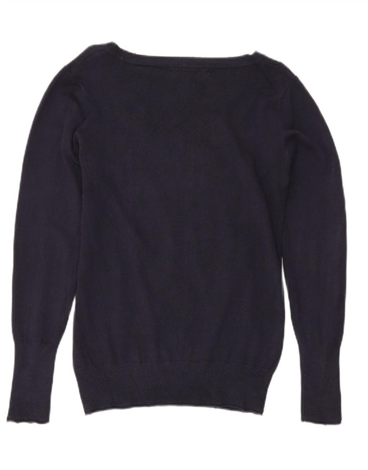 Guess Pull col V pour femme UK 12 Bleu marine moyen