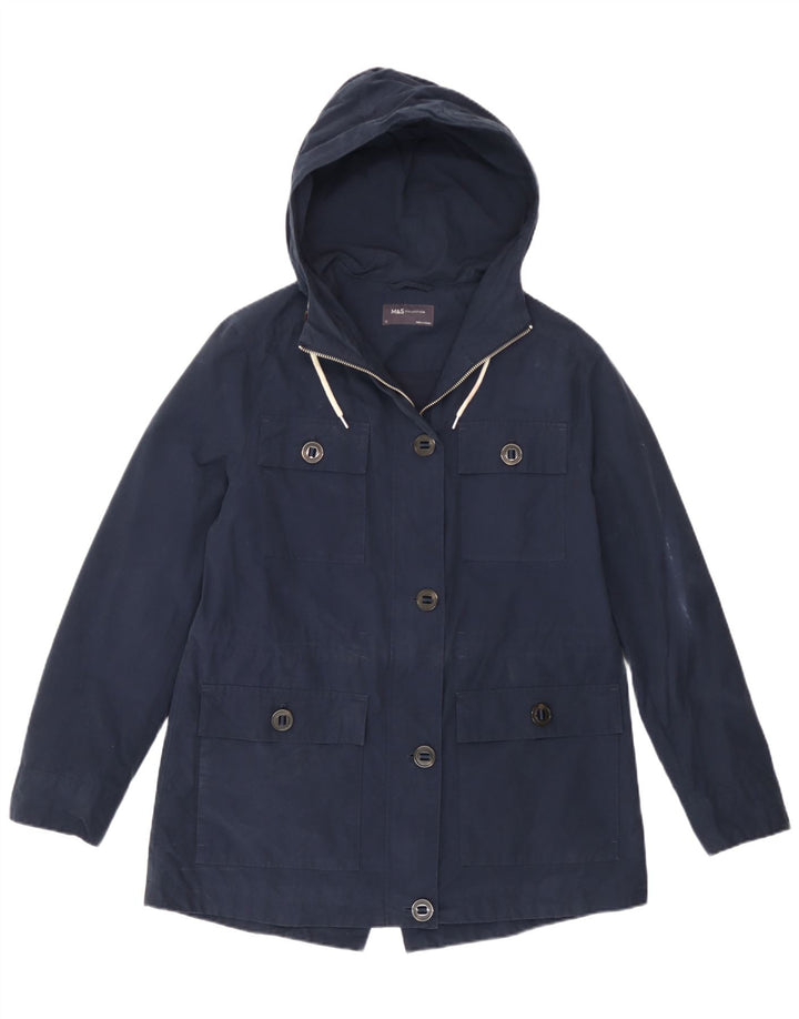 Marks & Spencer Veste utilitaire à capuche pour femme UK 12 Bleu marine moyen Coton