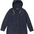 Marks & Spencer Veste utilitaire à capuche pour femme UK 12 Bleu marine moyen Coton