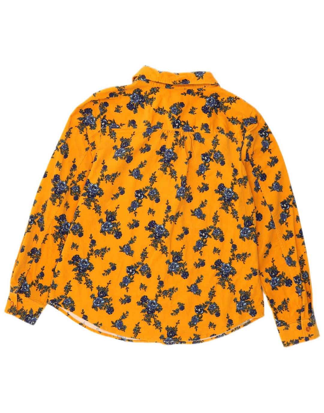 Denim & Co Chemise en velours côtelé pour femme UK 16 Grand coton floral jaune