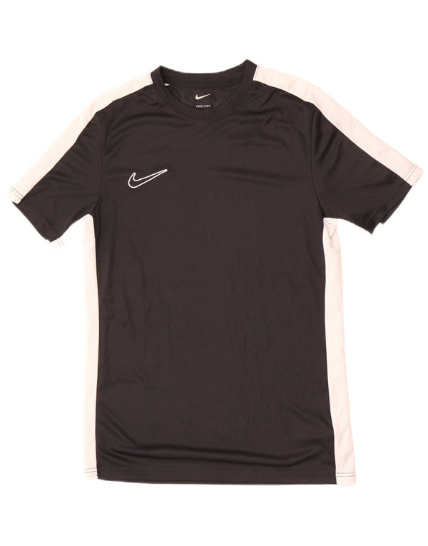 Nike T-shirt Dri Fit Slim pour femme UK 12 Noir moyen Colourblock