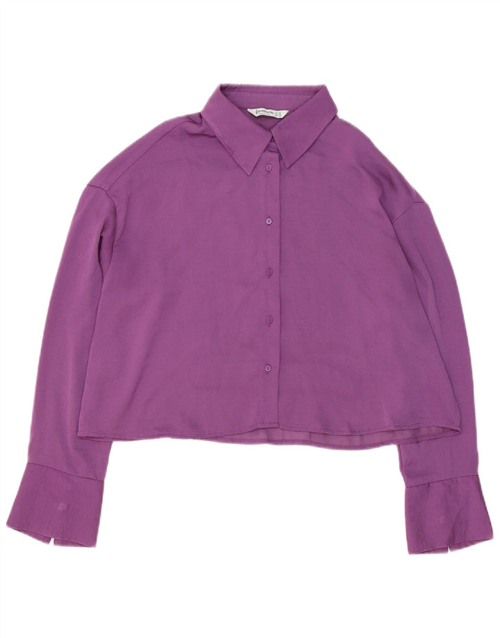 Stradivarius Chemisier court surdimensionné pour femme UK 44 Violet moyen