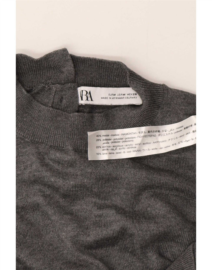 Zara Pull col roulé pour femme UK 14 Gris moyen Modal