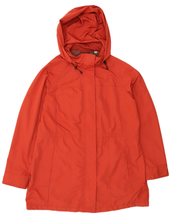 ORVIS Imperméable à capuche pour femme UK 16 Large Orange Polyester