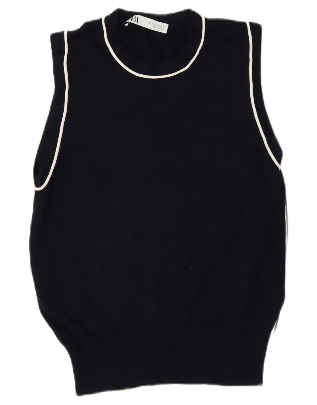 Zara Femme Débardeur UK 10 Petit Viscose Noir