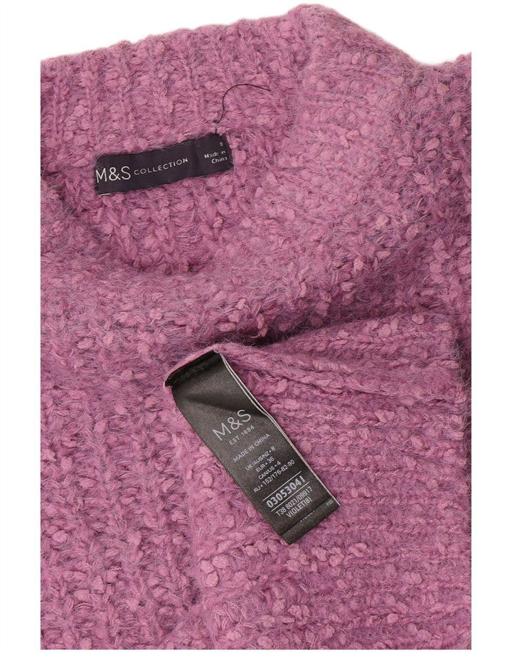 Marks & Spencer Pull col bateau pour femme UK 8 Small Violet Polyester