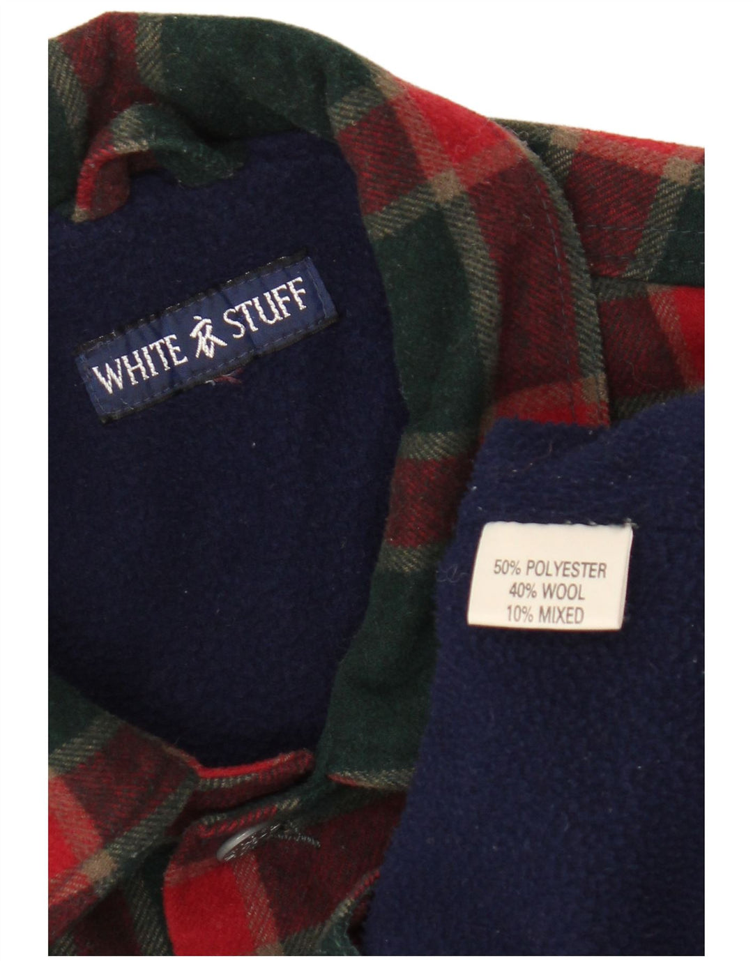 WHITE STUFF Veste Bomber Homme UK 38 Polyester à Carreaux Rouge Moyen