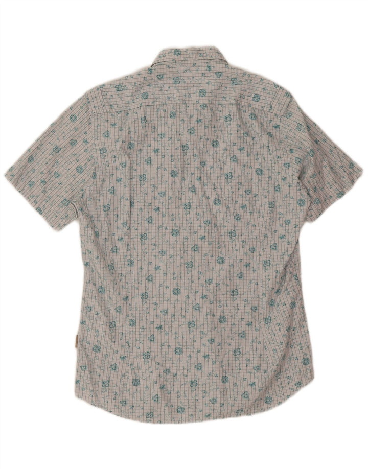 Ted Baker Chemise à manches courtes pour homme Taille 3 Coton floral blanc moyen