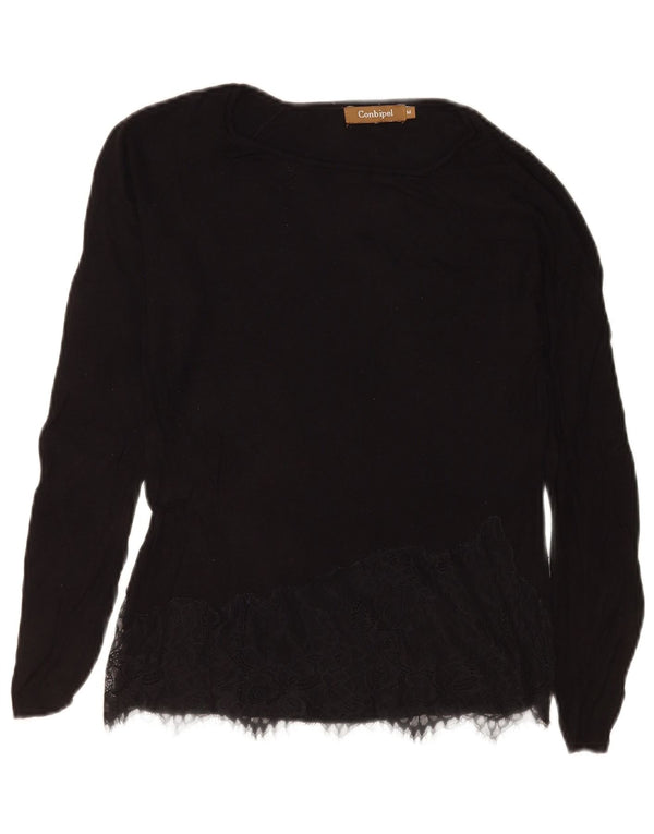Conbipel Haut à manches longues pour femme UK 42 Medium Noir Floral