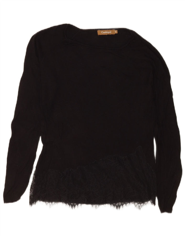 Conbipel Haut à manches longues pour femme UK 42 Medium Noir Floral
