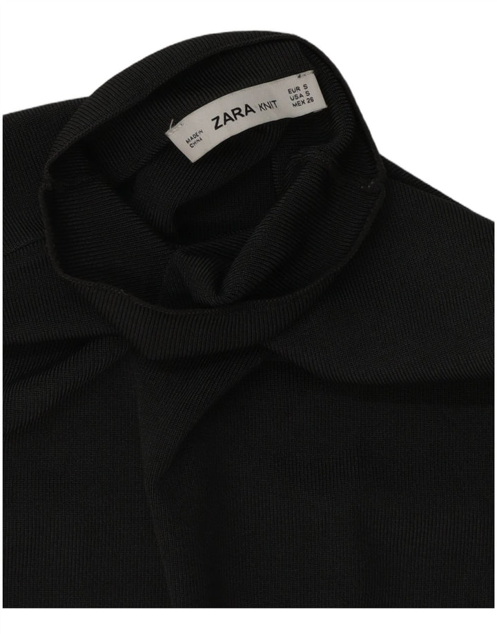 Zara Haut court en tricot sans manches pour femme UK 10 Petit Gris