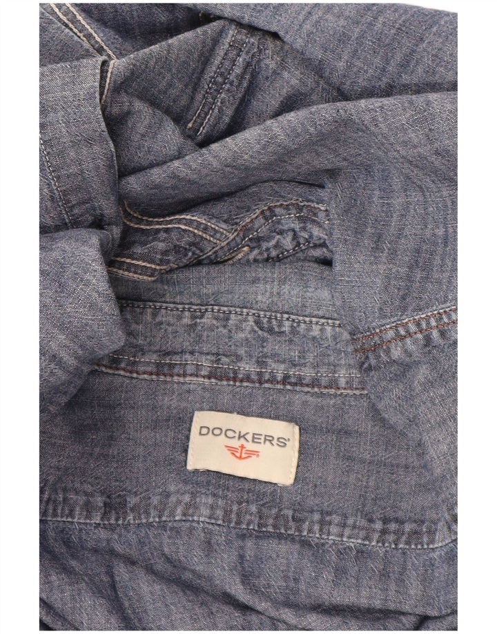 DOCKERS Chemise Homme Large Bleu Marine