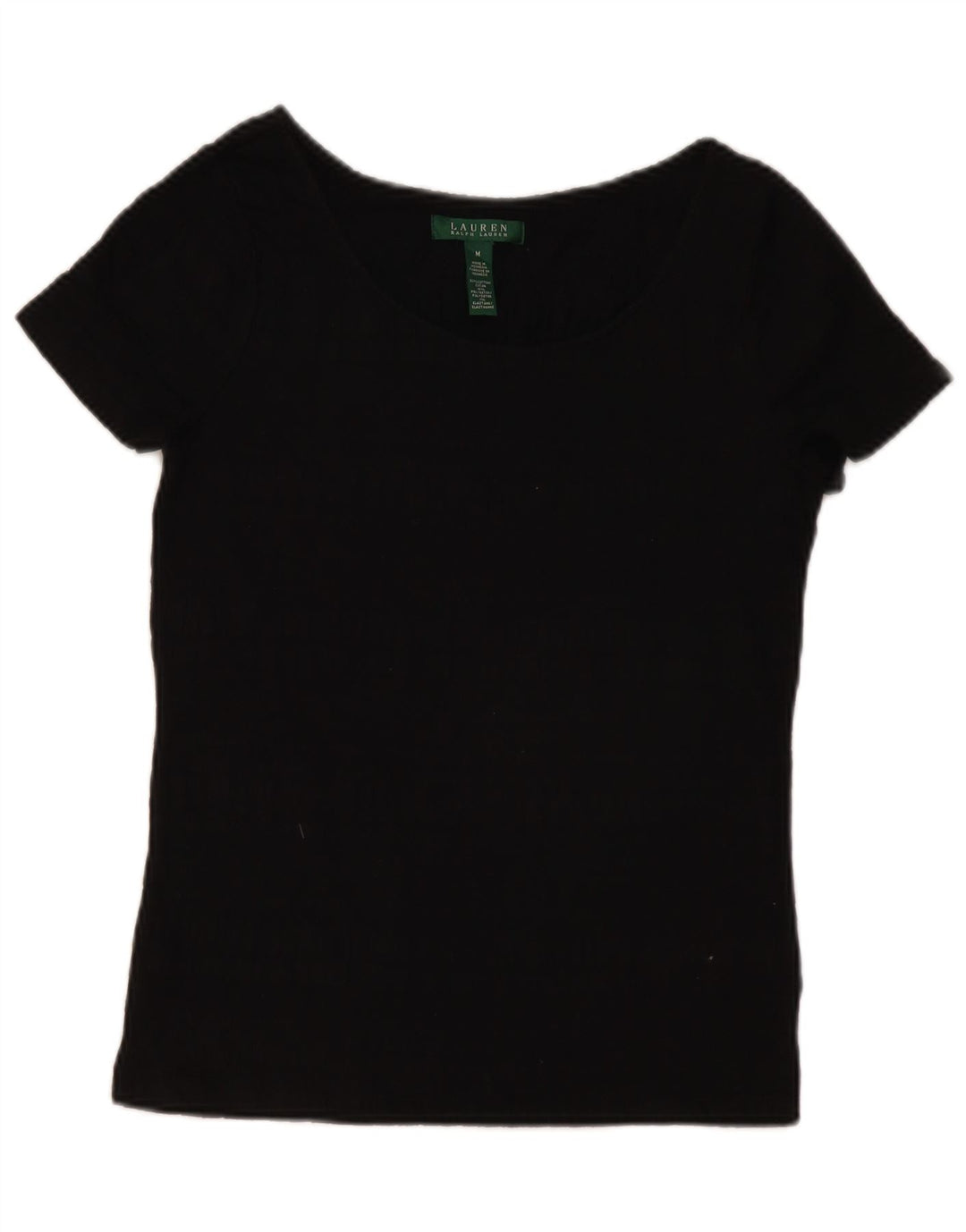 RALPH LAUREN Chemisier Femme Top UK 12 Moyen Noir Coton