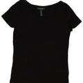 RALPH LAUREN Chemisier Femme Top UK 12 Moyen Noir Coton