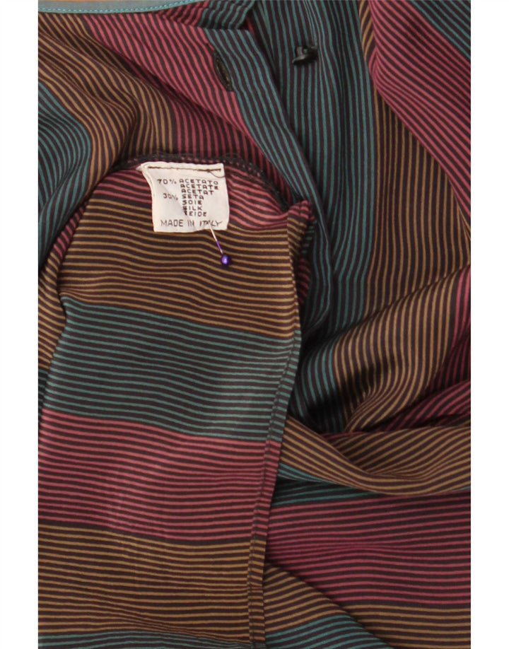 Chemisier chemise femme vintage IT 46 grand acétate rayé multicolore