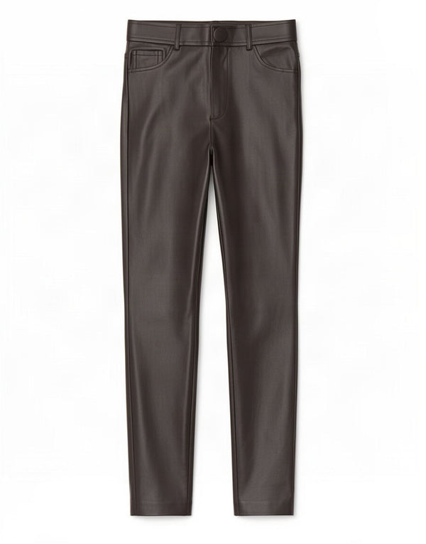 Zara Leggings en simili cuir pour femme UK 10 Small Noir