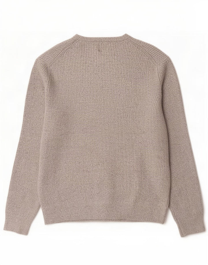 Marks & Spencer Pull à Col Rond Homme Large Beige Polyamide
