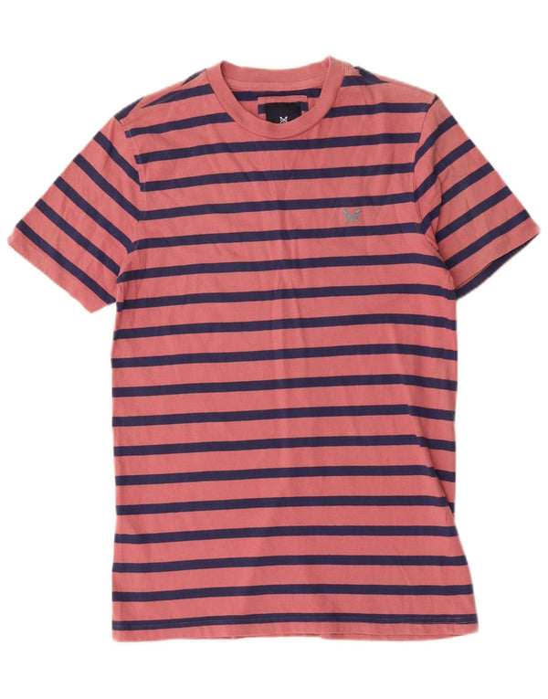 Crew Clothing T-Shirt Homme Haut Petit Coton Rayé Rose