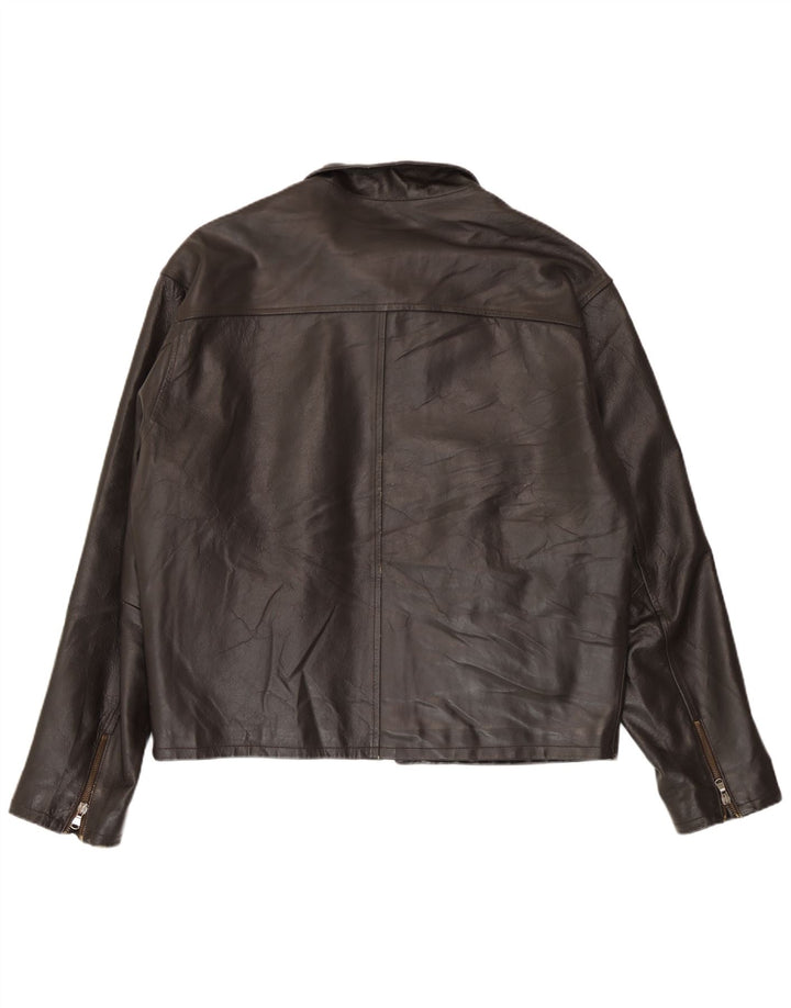 John Roose Veste en cuir pour homme UK 42 XL Marron