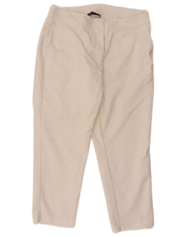 Marks & Spencer Pantalon capri taille haute pour femme UK 14 Large W32 L23 Blanc