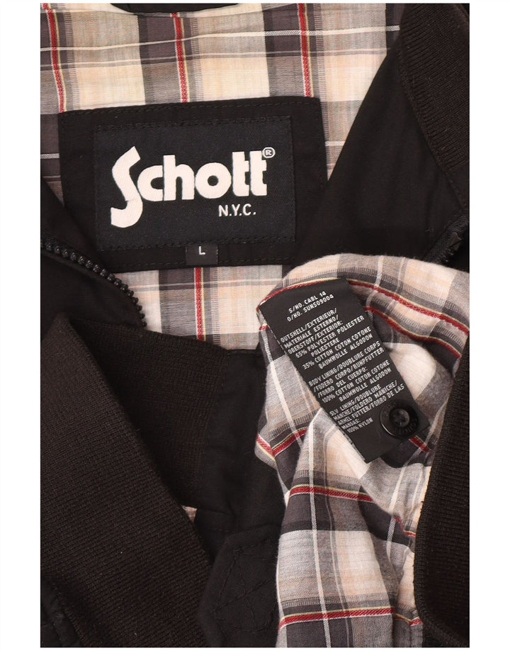 Schott Veste Bomber Homme UK 40 Large Noir Polyester