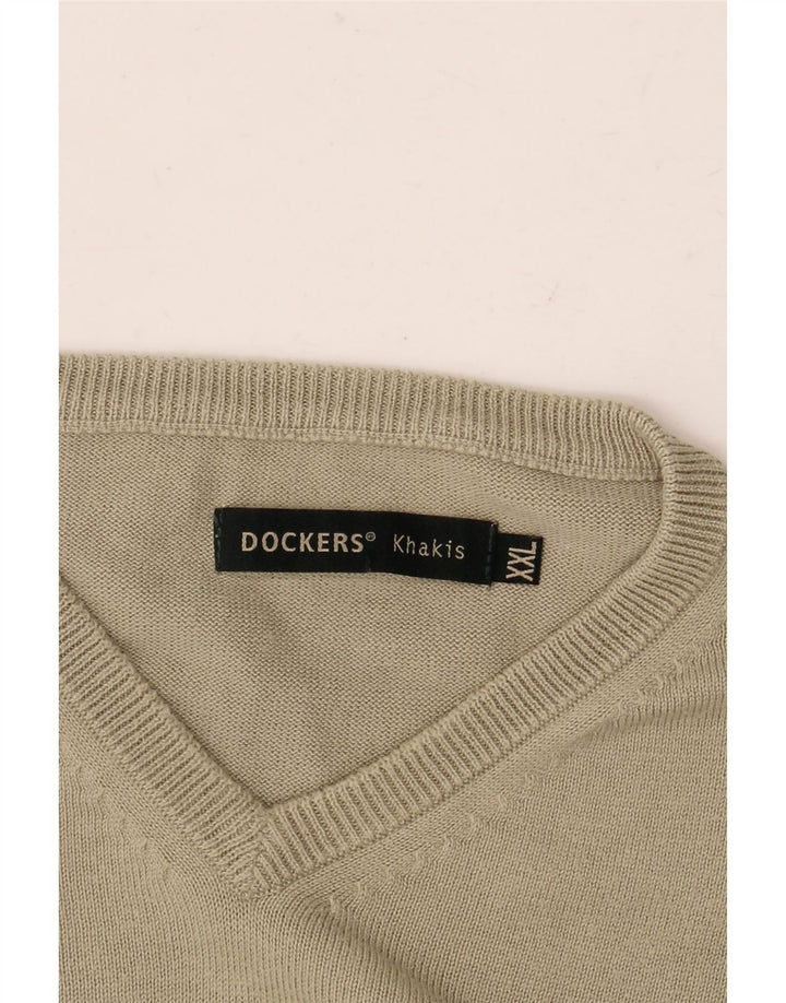 Dockers Pull Khakis col V pour homme 2XL Kaki