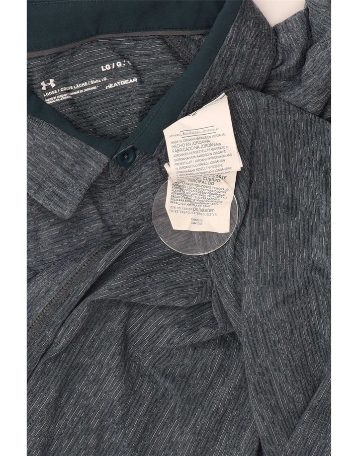 Under Armour Polo Heat Gear Homme Grand Bleu Moucheté Polyester