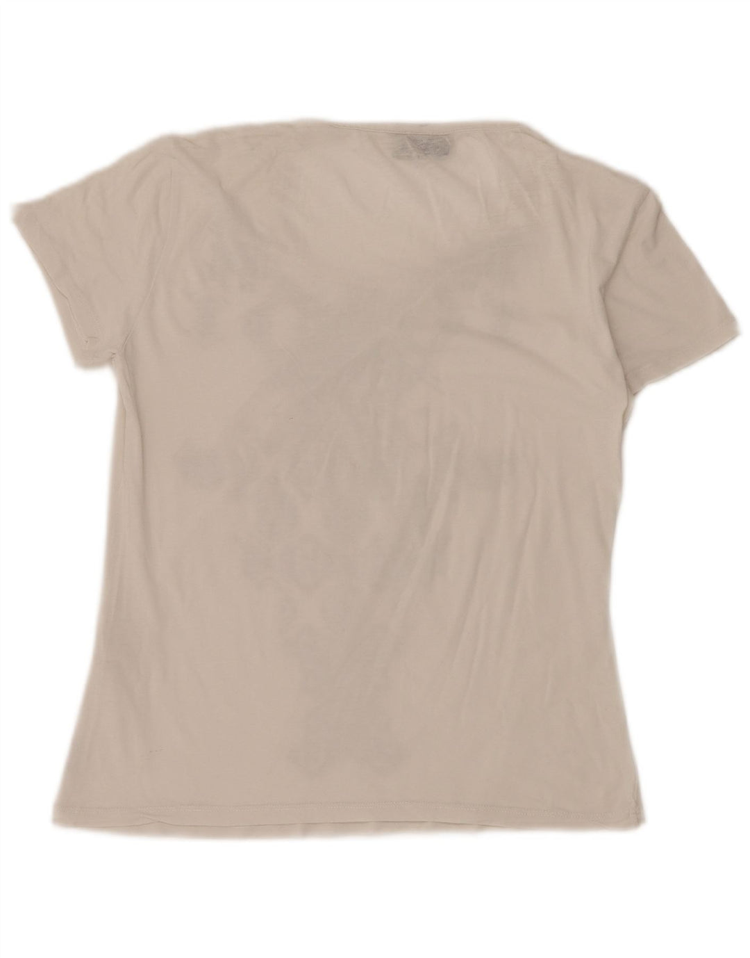 TRUSSARDI JEANS T-Shirt Graphique Femme UK 14 Grand Blanc Géométrique