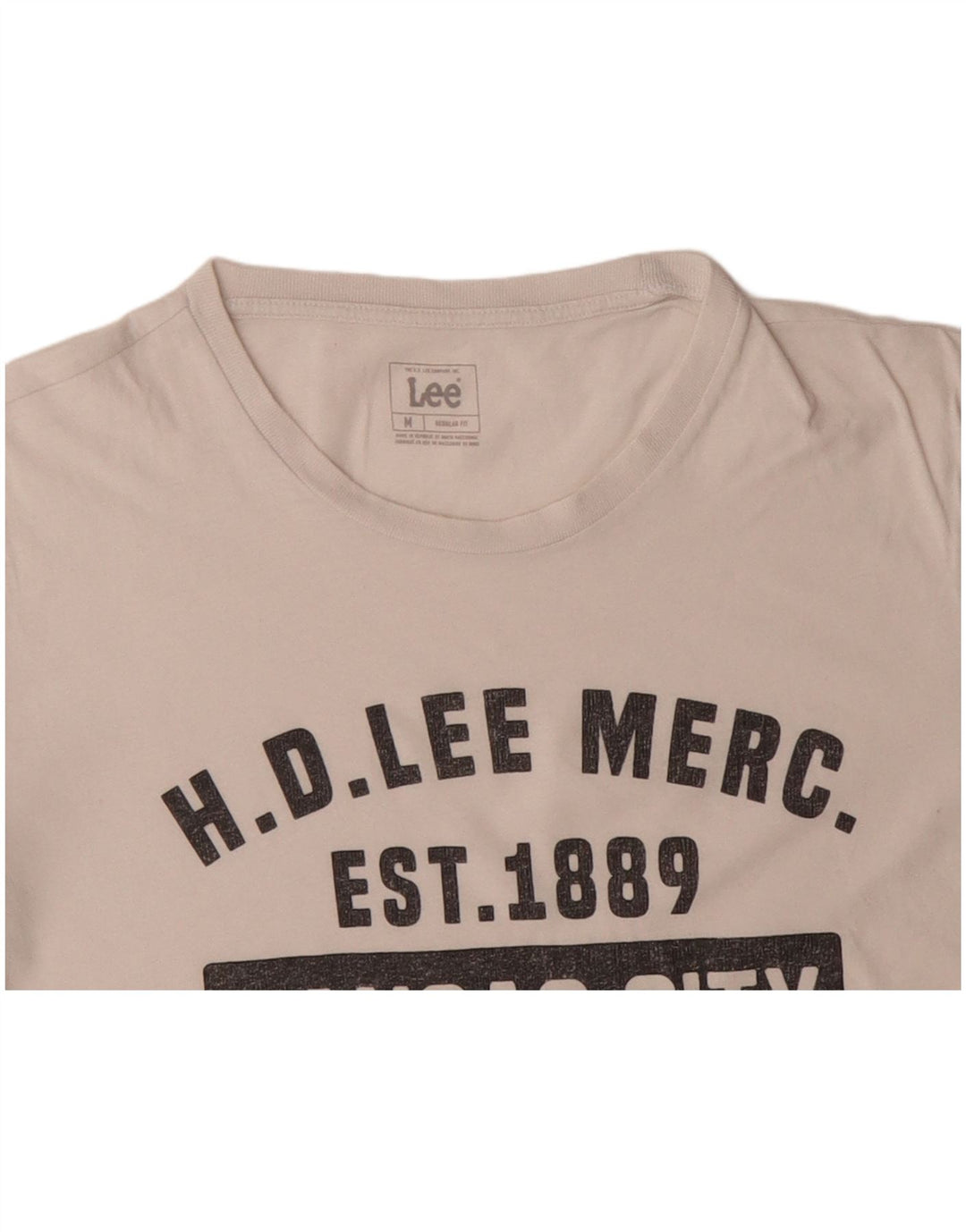 LEE T-shirt graphique coupe régulière pour hommes, en coton blanc cassé moyen