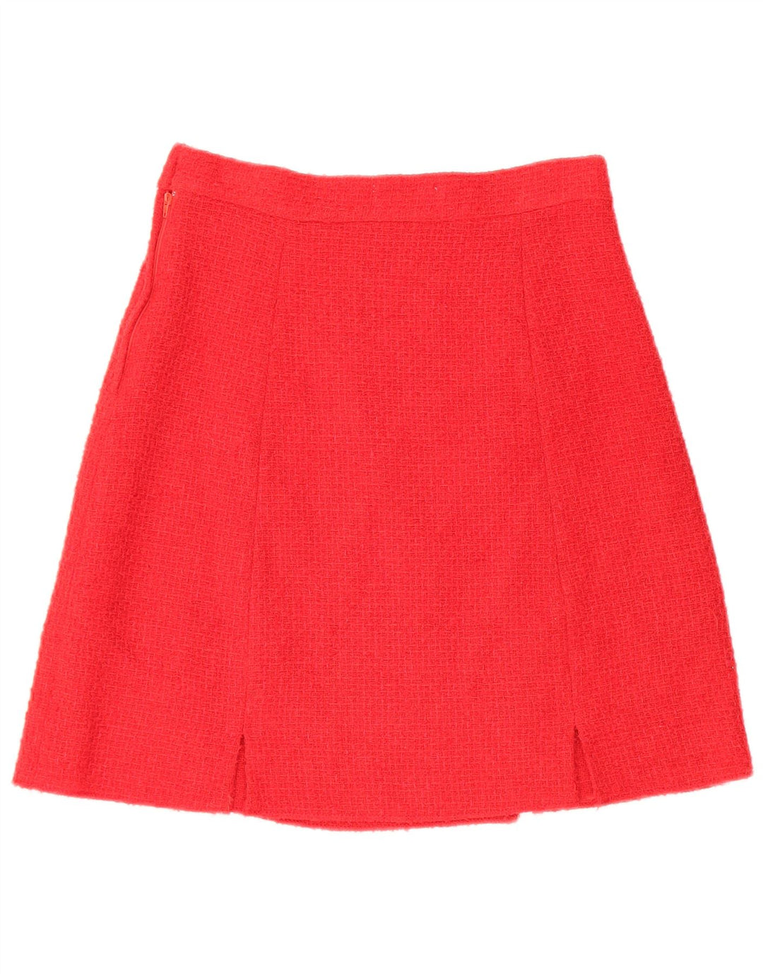 vintage Femmes 4 Bouton 2 Pièces Jupe Ensemble UK 12 Moyen W28 Laine Rouge