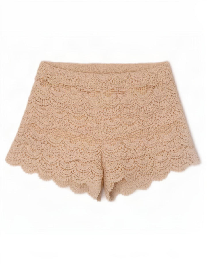 Zara Femme Crochet Hot Pants Petit W26 Blanc Cassé